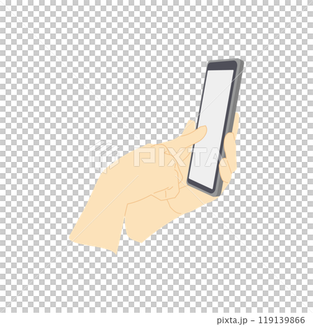 スマホをクリックする手のカラー線少なめイラスト素材1 スマホをクリックする手のカラー線少なめイラスト素材1 119139866