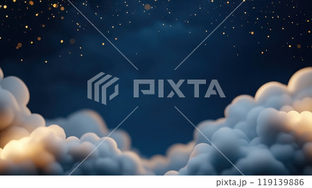 Magical Starry Night Sky with Ethereal Clouds and Glistening Stars Magical Starry Night Sky with Ethereal Clouds and Glistening Stars 119139886