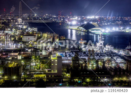 四日市 コンビナート 夜景 四日市 コンビナート 夜景 119140420