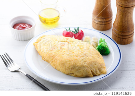 ケチャップをかける前のオムライス 119141629