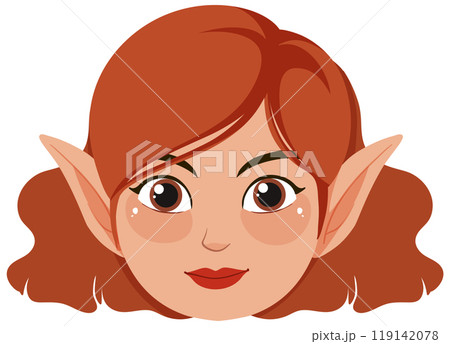 Red-Haired Elf Vector Illustration Red-Haired Elf Vector Illustration 119142078