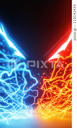 " 相対的な赤と青のエナジーのバッググラウンド " 119142434