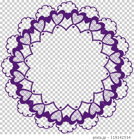 Purple heart round lace Purple heart round lace 119142534
