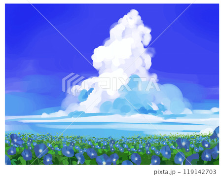 朝顔と夏雲 朝顔と夏雲 119142703