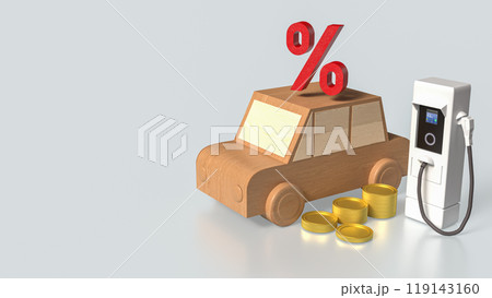 The car wood and ev station for tax concept 3d rendering. The car wood and ev station for tax concept 3d rendering. 119143160