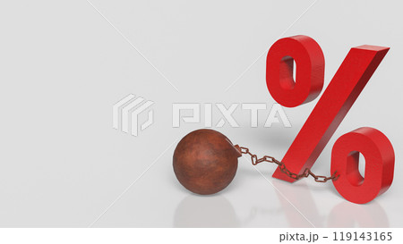 The percent and  pendulum like prisoner for Business concept 3d rendering. 119143165