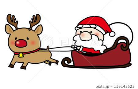 ソリに乗るお鼻の大きなサンタクロース ソリに乗るお鼻の大きなサンタクロース 119143523