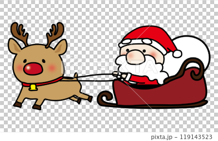 ソリに乗るお鼻の大きなサンタクロース ソリに乗るお鼻の大きなサンタクロース 119143523
