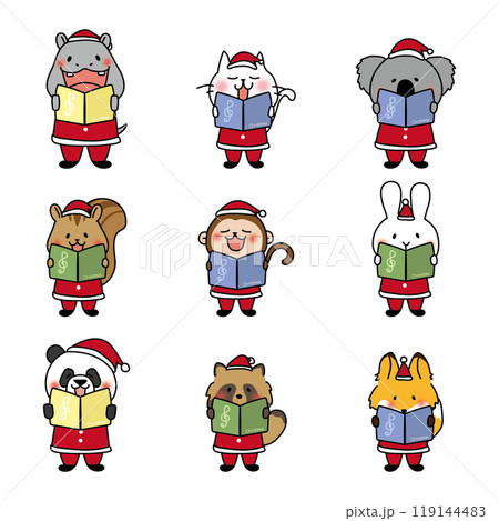 クリスマスに歌を歌う動物たち 119144483