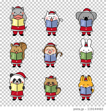 クリスマスに歌を歌う動物たち 119144483