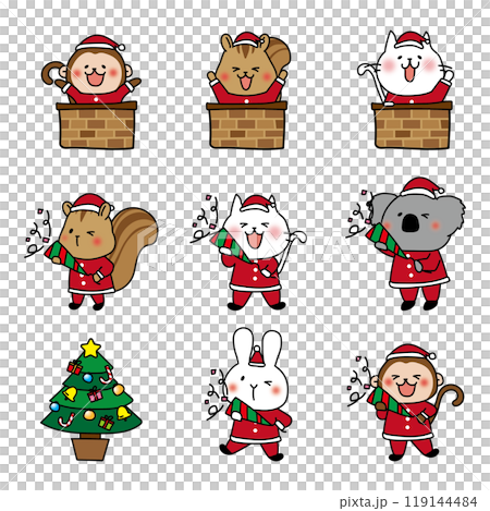 ★★イラスト原画・動物のクリスマスパーティー ★★ イラスト原画・動物のクリスマスパーティー 動物たちのクリスマス