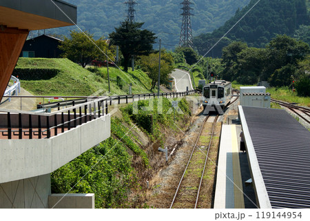 南阿蘇鉄道　地震後全線復旧した沿線の風景　立野駅周辺 119144954