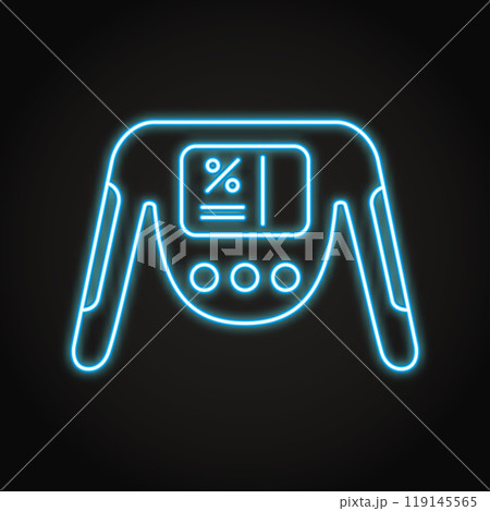 Body composition monitor neon icon Body composition monitor neon icon 119145565