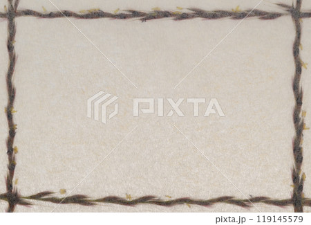 和紙とススキの穂によるフレーム【背景素材】 119145579