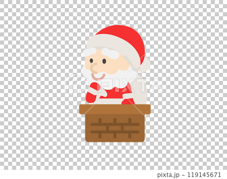 聖誕老人圖示從煙囪進入的插圖 119145671