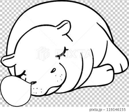Baby Happy Pygmy bouncy hippo doodle outline coloring image Baby Happy Pygmy bouncy hippo doodle outline coloring image 119146155