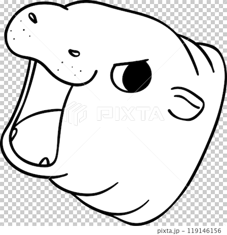Baby Happy Pygmy bouncy hippo doodle outline coloring image 119146156