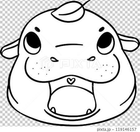 Baby Happy Pygmy bouncy hippo doodle outline coloring image Baby Happy Pygmy bouncy hippo doodle outline coloring image 119146157
