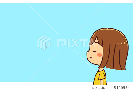 横顔の女性　イラスト素材 119146929