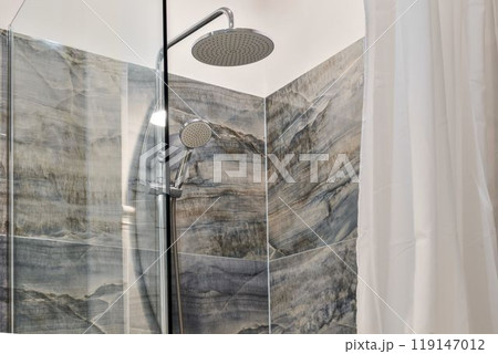 Discover an Inspired Modern Shower Design Featuring Elegant Marble Walls and Finishes 119147012
