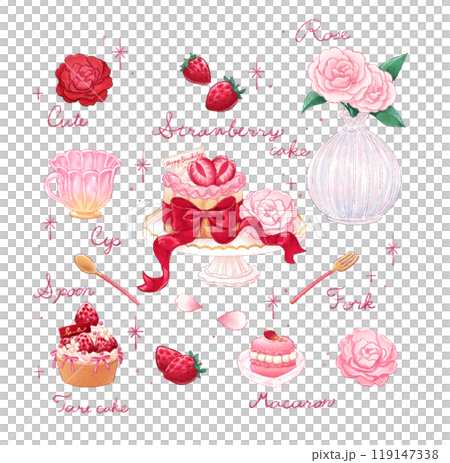 A collection of stylish and cute sweets 119147338