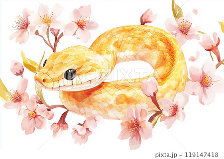 年賀状素材 巳年 へび 年賀状素材 巳年 へび 119147418