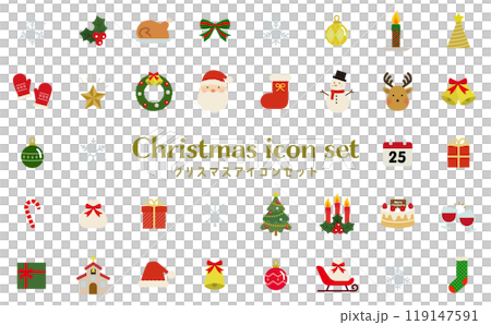 Christmas icon set Christmas icon set 119147591