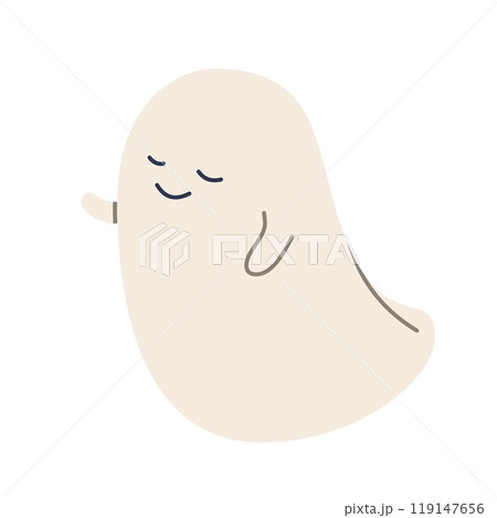 Flat vector illustration of a cute ghost character, perfect for Halloween-themed designs and childrens projects. Flat vector illustration of a cute ghost character, perfect for Halloween-themed designs and childrens projects. 119147656