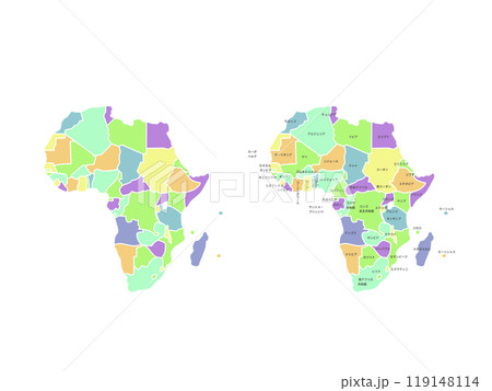 アフリカ色分け地図＿パステルセット 119148114