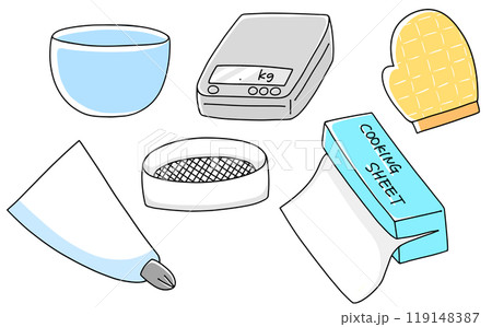 ゆるめシンプル製菓セット ベタ塗り ゆるめシンプル製菓セット ベタ塗り 119148387