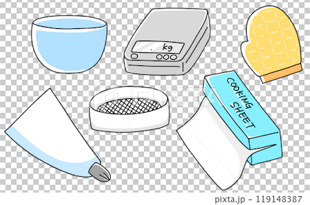 ゆるめシンプル製菓セット ベタ塗り ゆるめシンプル製菓セット ベタ塗り 119148387