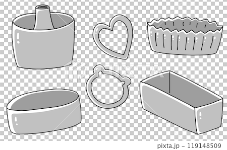 ゆるめシンプルお菓子型セット ベタ塗り ゆるめシンプルお菓子型セット ベタ塗り 119148509