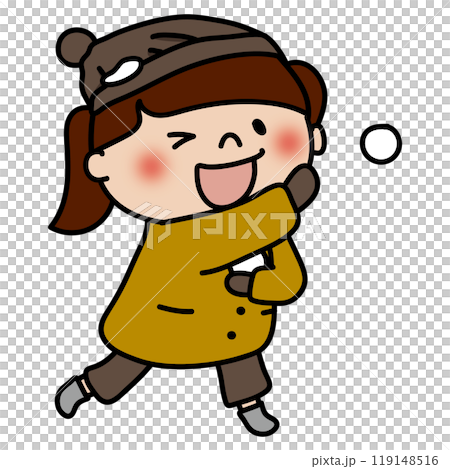 Children having a snowball fight (girl 2) 119148516
