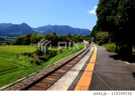 南阿蘇鉄道　地震後全線復旧した沿線の風景　阿蘇下田城駅周辺 119148538