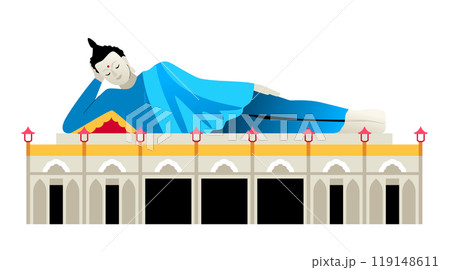 Som Rong Pagoda - modern flat design style single isolated image 119148611