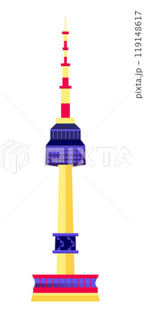 Seoul TV Tower - modern flat design style single isolated image Seoul TV Tower - modern flat design style single isolated image 119148617