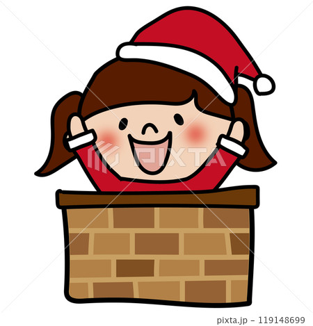 クリスマスに煙突から飛び出す子供 クリスマスに煙突から飛び出す子供 119148699