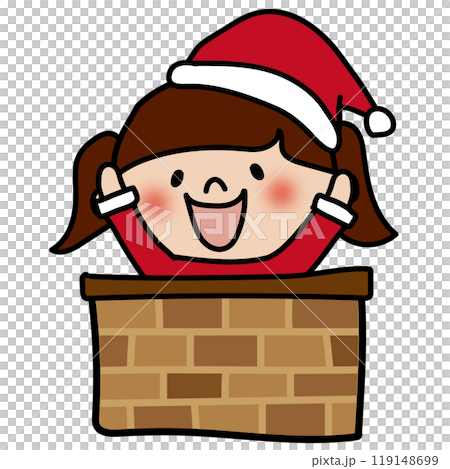 クリスマスに煙突から飛び出す子供 クリスマスに煙突から飛び出す子供 119148699