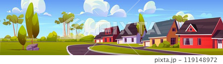 Suburban town street Suburban town street 119148972