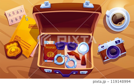 Detective or undercover agent character equipment. 119148994