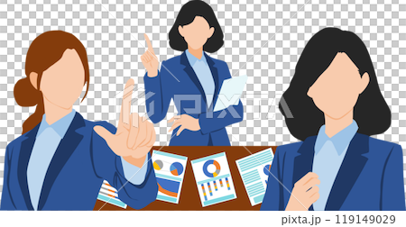 Illustration of a businesswoman thinking about business strategies Illustration of a businesswoman thinking about business strategies 119149029