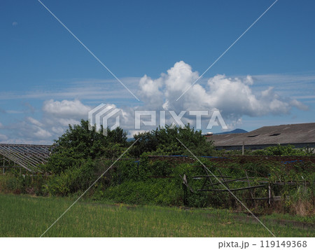 晩夏の香長平野 ’24（夏の終わりの空と壊れたビニールハウスのある風景） 119149368