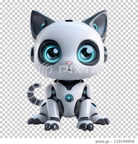 大眼睛3D卡通人物貓造型的可愛機器人 大眼睛3D卡通人物貓造型的可愛機器人 119149956