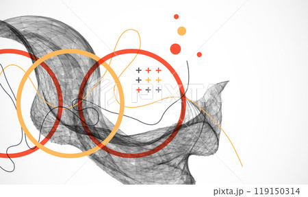 Abstract art background. Modern science or technology art elements. Surface illustration. Hand made vector. 119150314