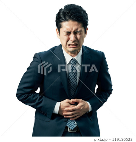 腹痛を訴えるビジネスマン 119150522
