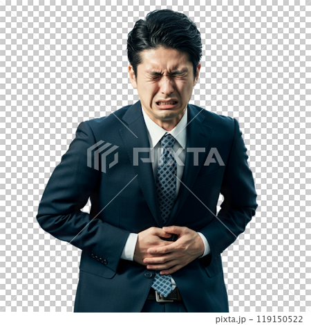 腹痛を訴えるビジネスマン 119150522