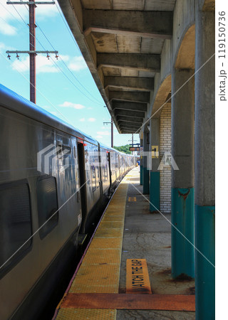 Passenger train waiting at the station 119150736