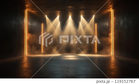 A dramatic stage setting with glowing lights...のイラスト素材 [119152767] - PIXTA