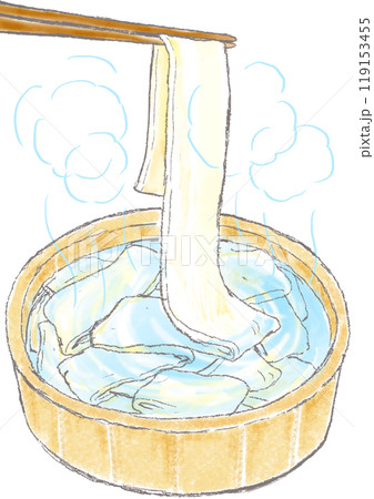 暖かいひもかわうどん_タライ 暖かいひもかわうどん_タライ 119153455