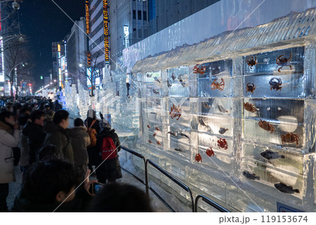 札幌雪まつり ススキノ会場の夜景 北海道札幌市 119153674